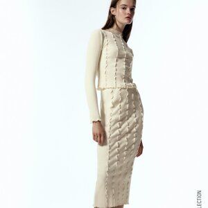 Zara Seamed Rib Top & Skirt Set, NWOT
